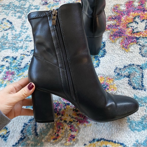 Vintage Y2K MIA Black Vegan Leather Boots Size 8.5 - Picture 7 of 10